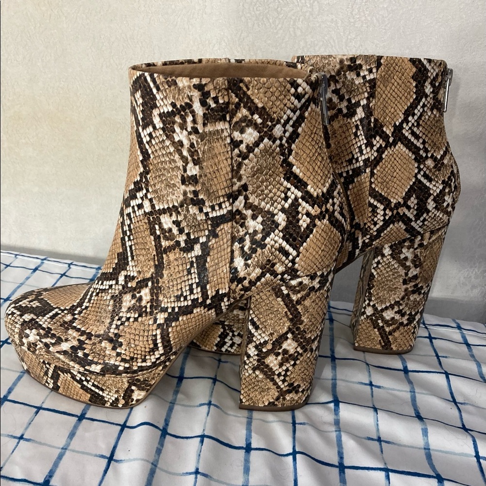 Steve Madden Gusty Snakeskin Booties NEW NEVER WORN